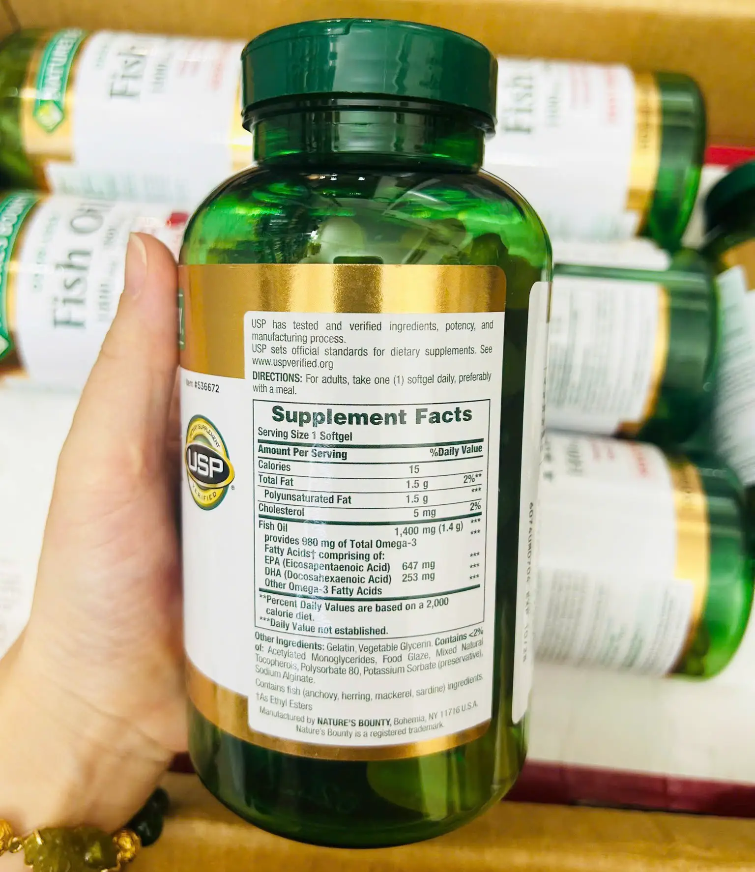 Dầu cá Natures Bounty Fish Oil 1400mg 130 viên của Mỹ Dầu cá Nature's Bounty Odor-Less Fish Oil 1400mg 130 viên