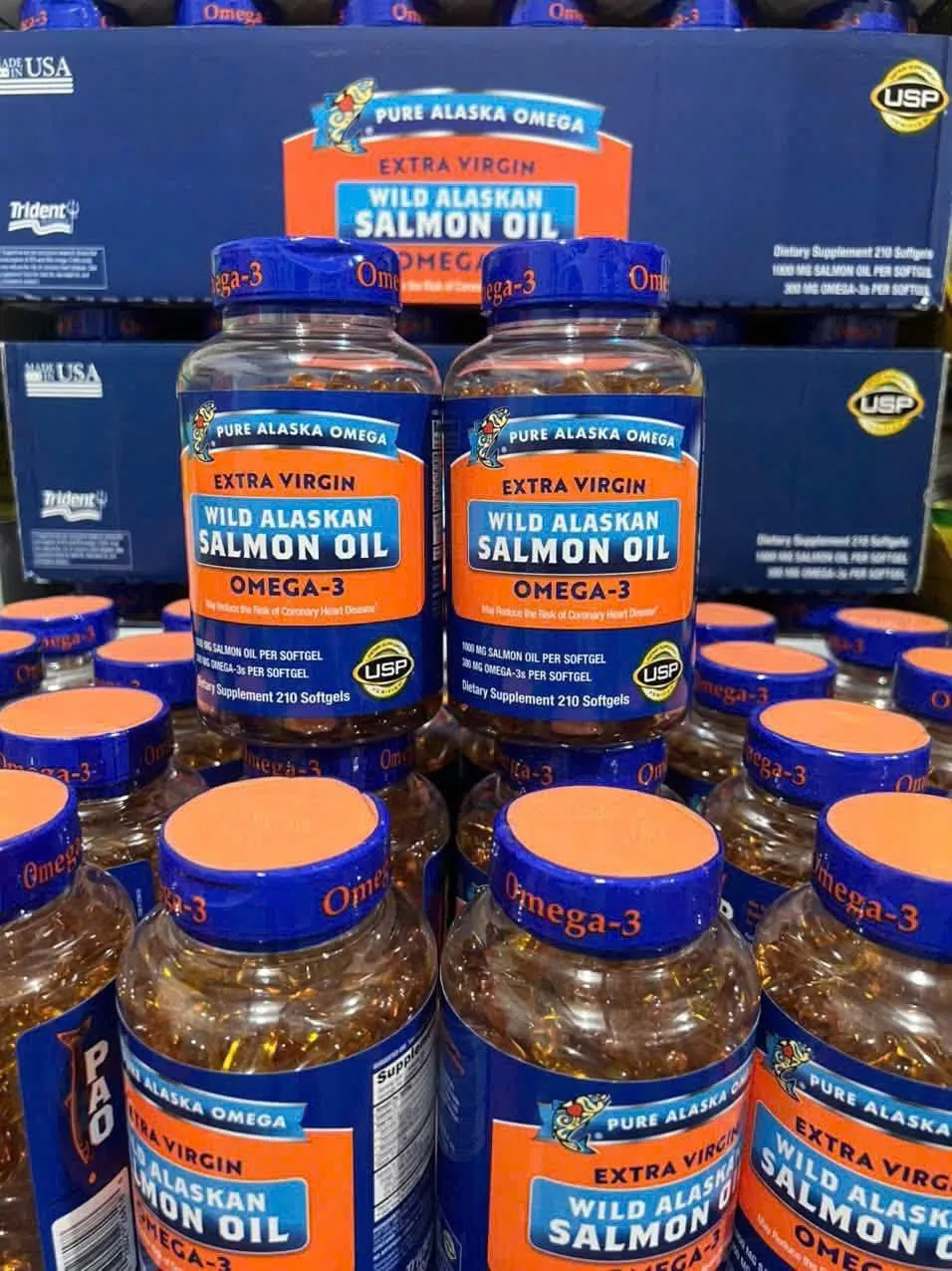 Dầu cá hồi Pure Alaska Omega Wild Alaskan Salmon Oil 1000mg 210 viên của Mỹ Dầu cá hồi Pure Alaska Omega Wild Alaskan Salmon Oil 1000mg 210 viên