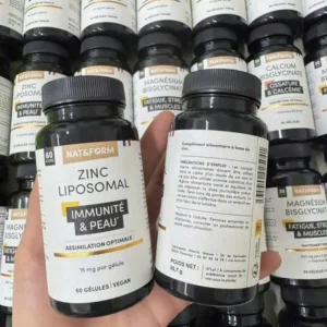 Viên uống kẽm Nat Form Zinc Liposomal 15mg 60 viên của Pháp Kẽm Liposomal NAT&FORM 60 viên