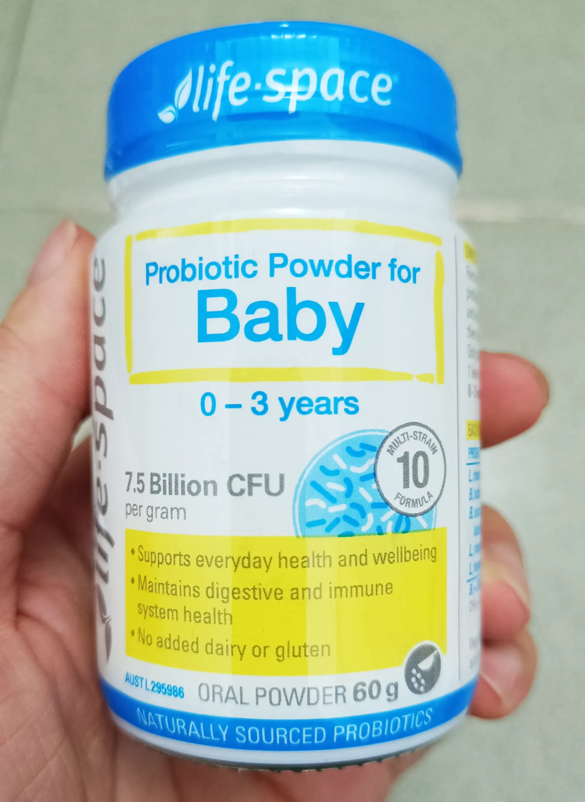 Bột men vi sinh Life Space Probiotic Powder for Baby 60g của Úc Life Space Probiotic Powder for Baby (0 tháng - 3 tuổi) 60g