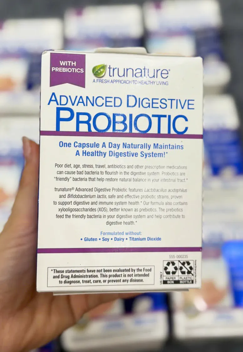 Men vi sinh Trunature Advanced Digestive Probiotic 100 viên của Mỹ Men Trunature Advanced Digestive Probiotic