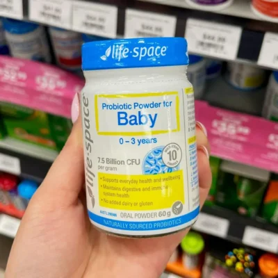 Bột men vi sinh Life Space Probiotic Powder for Baby 60g của Úc Men vi sinh cho bé Life Space Probiotic Powder for Baby (0 tháng - 3 tuổi) 60g