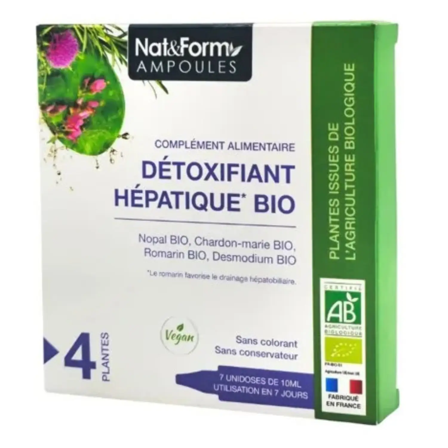 Nước uống thải độc gan Nat Form Détoxifiant Hépatique Bio 7 ống của Pháp Nước uống thải độc gan Nat Form Détoxifiant Hépatique Bio 7 ống