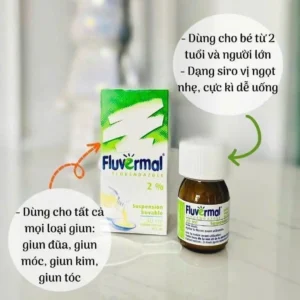Siro tẩy giun Fluvermal 2% Flubendazole 30ml của Pháp Thuốc tẩy giun Pháp Fluvermal 30ml dạng siro