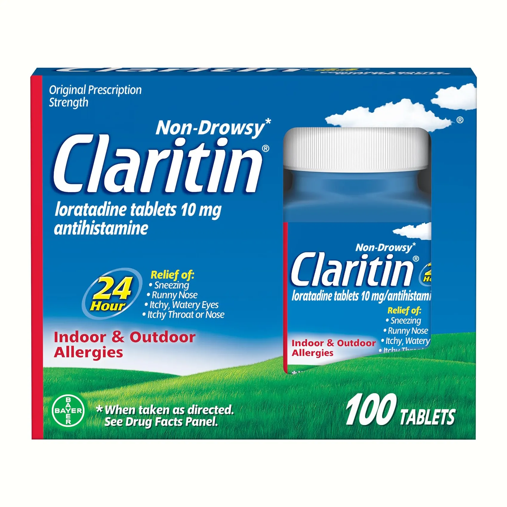 Viên uống chống dị ứng Claritin 10mg Bayer 100 viên của Mỹ Viên chống dị ứng Claritin Antihistamine Loratadine 10mg 100 viên