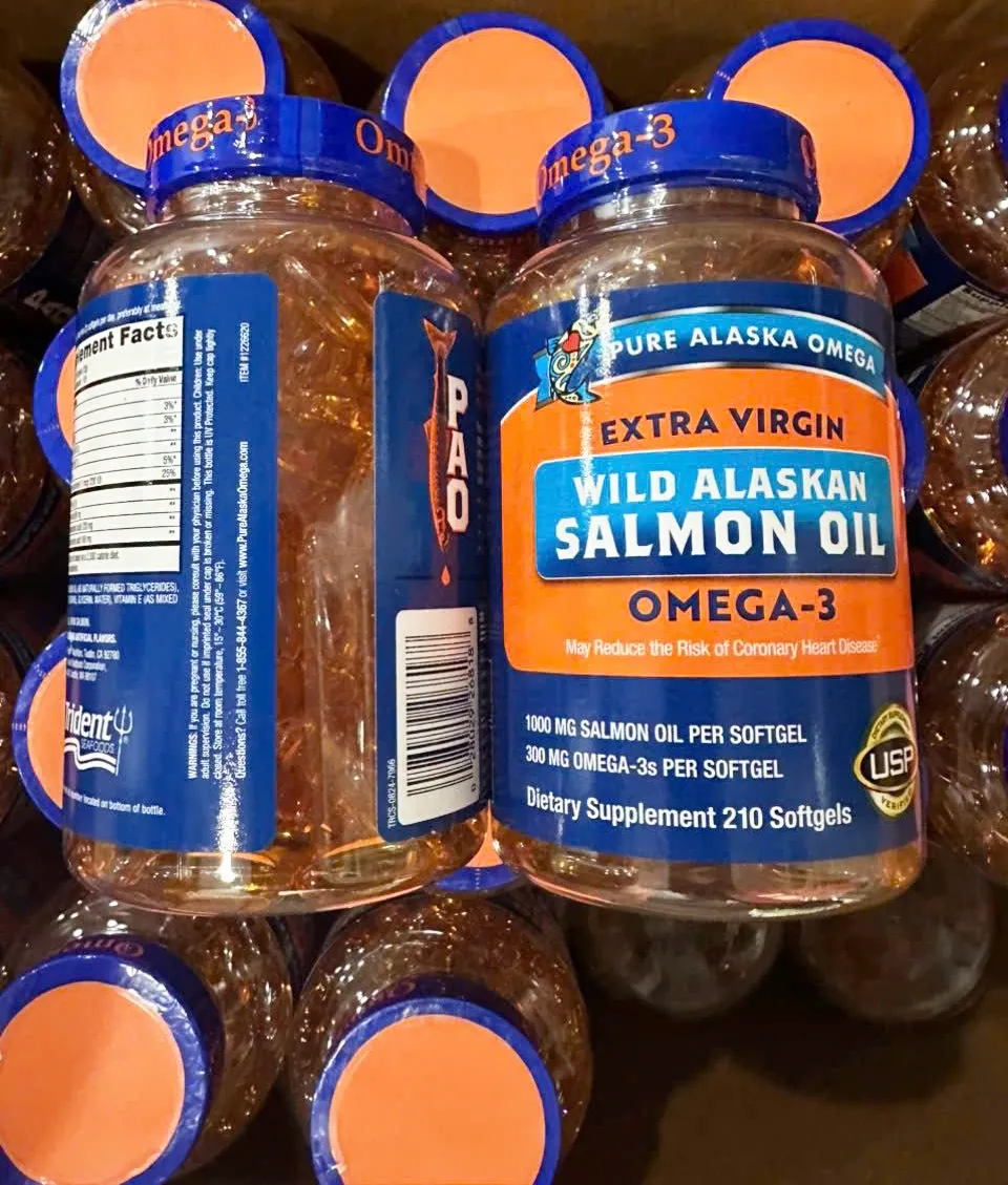 Dầu cá hồi Pure Alaska Omega Wild Alaskan Salmon Oil 1000mg 210 viên của Mỹ Viên dầu cá hồi omega 3 alaska Salmon Oil 1000mg 210 viên