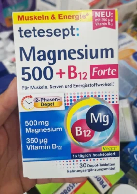Viên uống Magnesium 500 + B12 tetesept Depot 30 viên của Đức