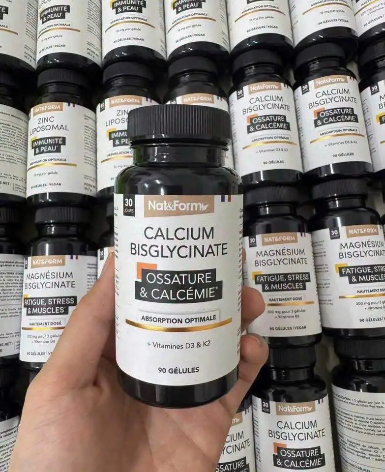Viên uống canxi Nat Form Calcium Bisglycinate 1500mg D3 K2 90 viên của Pháp Viên uống Nat Form Calcium Bisglycinate 1500mg D3 K2 90 viên của Pháp