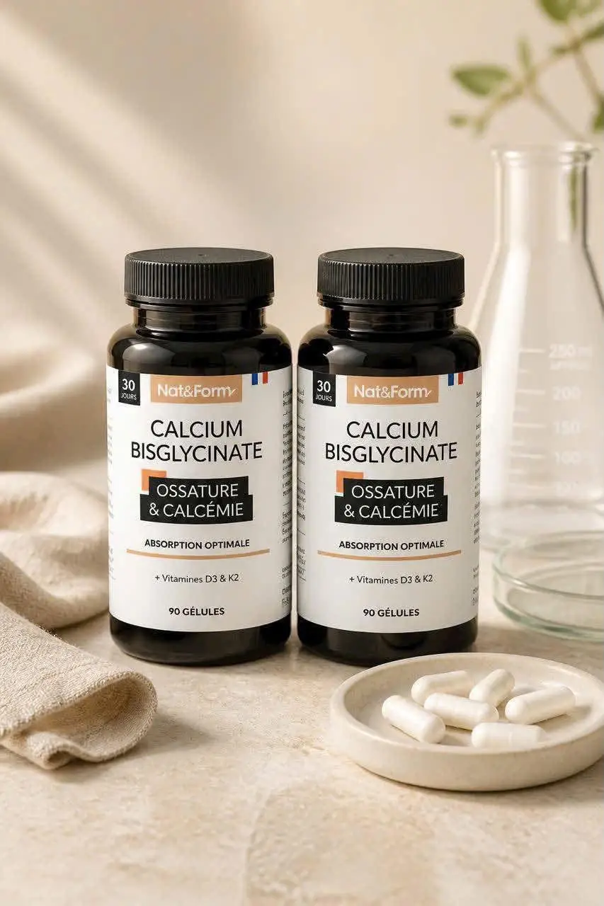Viên uống canxi Nat Form Calcium Bisglycinate 1500mg D3 K2 90 viên của Pháp Viên uống Nat Form Calcium Bisglycinate 1500mg D3 K2 90 viên
