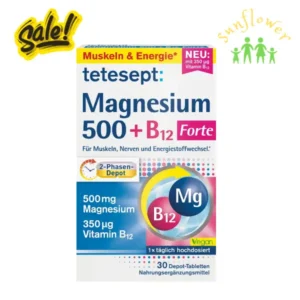 Viên uống Tetesept Magnesium 500 + B12 Forte 30 viên của Đức