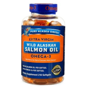 Viên uống ầu cá hồi Pure Alaska Omega Wild Alaskan Salmon Oil 1000mg 210 viên của Mỹ