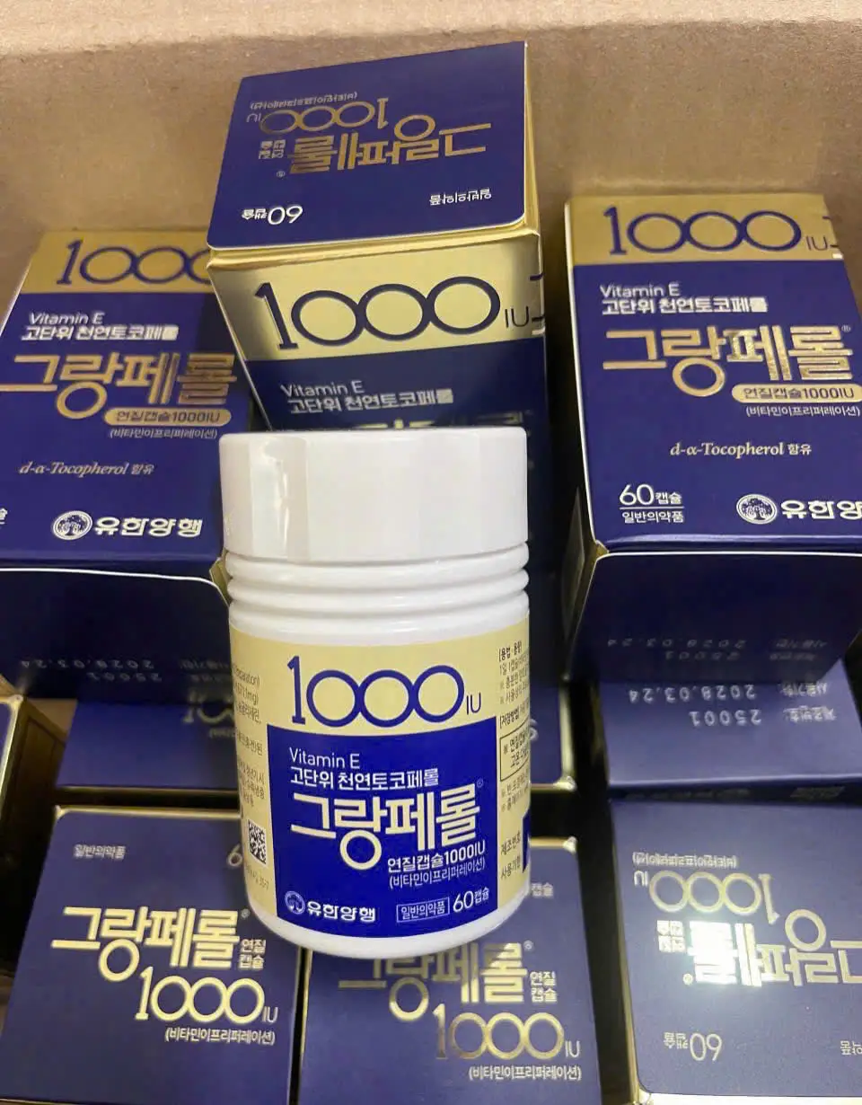 Viên uống Vitamin E 1000IU Yuhan Grangpherol 60 viên của Hàn Quốc Viên uống bổ sung Vitamin E 1000IU Yuhan Hàn Quốc 60 viên