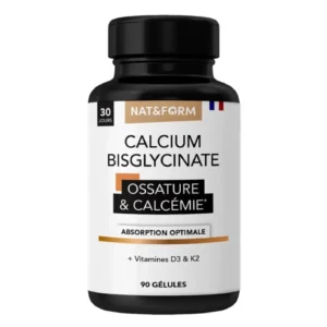 Viên uống canxi Nat Form Calcium Bisglycinate 1500mg D3 K2 90 viên