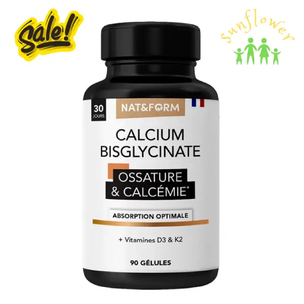 Viên uống canxi Nat Form Calcium Bisglycinate 1500mg D3 K2 90 viên của Pháp Viên uống canxi Nat Form Calcium Bisglycinate 1500mg D3 K2 90 viên của Pháp