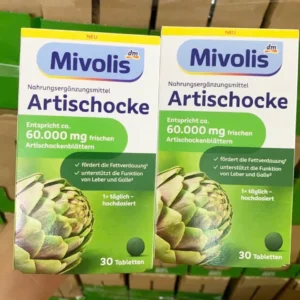 Viên uống atiso Mivolis Artischocke 60 000mg 30 viên của Đức Viên uống mát gan Mivolis Artischocke 60 000mg