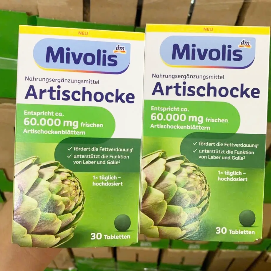 Viên uống atiso Mivolis Artischocke 60 000mg 30 viên của Đức Viên uống mát gan Mivolis Artischocke 60 000mg