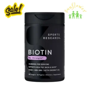 Viên uống mọc tóc Sports Research Biotin 10000mcg Max Strength 120 viên của Mỹ