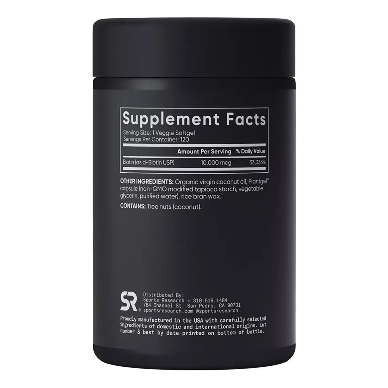 Viên uống mọc tóc Sports Research Biotin 10000mcg Max Strength 120 viên của Mỹ Viên uống ngăn rụng tóc Sports Research Biotin 10000mcg Max Strength 120 viên Mỹ