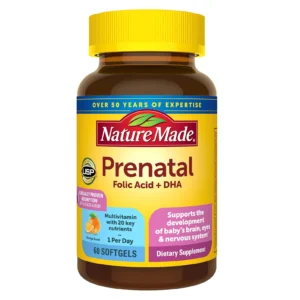 Viên uống vitamin bầu Nature Made Prenatal Folic Acid + DHA 60 viên