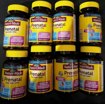 Viên uống Nature Made Prenatal Folic Acid + DHA 60 viên của Mỹ Viên uống vitamin bầu Nature Made Prenatal Folic Acid + DHA 60 viên của Mỹ