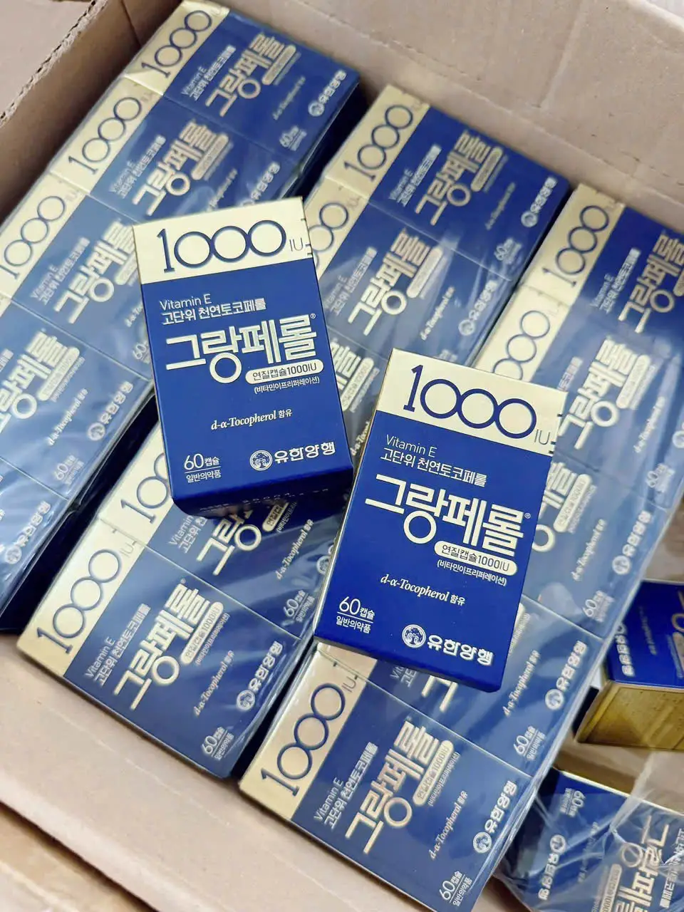 Viên uống Vitamin E 1000IU Yuhan Grangpherol 60 viên của Hàn Quốc Vitamin E 1000IU 60 viên chống lão hóa Hàn Quốc